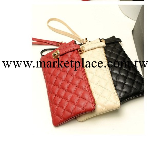 女包2013韓版新款復古潮女菱格手抓包手拿包零錢小包工廠,批發,進口,代購