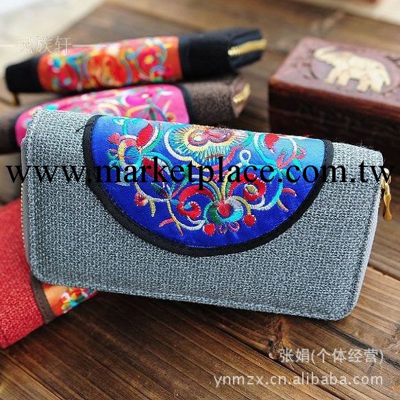 粗麻零錢包女包民族特色長款多用錢包錢夾手拿包時尚民族風女士潮工廠,批發,進口,代購