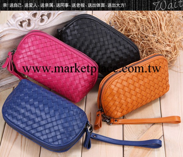 歐美單外貿單羊皮編織錢包真皮編織手拿包女包工廠,批發,進口,代購