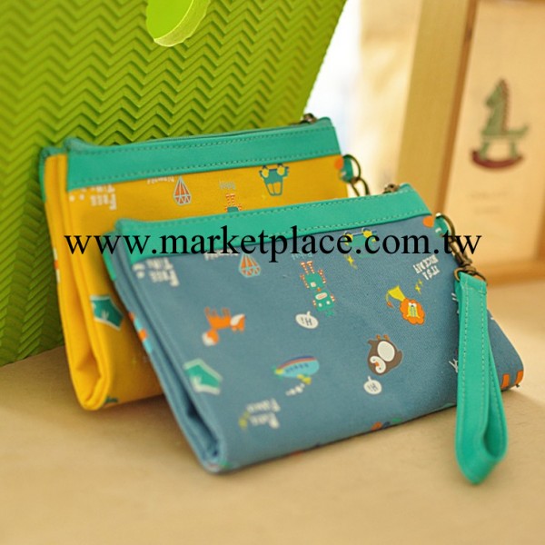 zakka雜貨批發 森元素巴黎朵朵雙層包 時尚帆佈手拿包工廠,批發,進口,代購