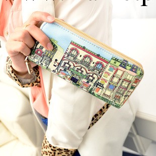 雙11】塗鴉長款拉鏈女士錢包 卡通可愛錢夾時尚韓版潮女士手拿包工廠,批發,進口,代購
