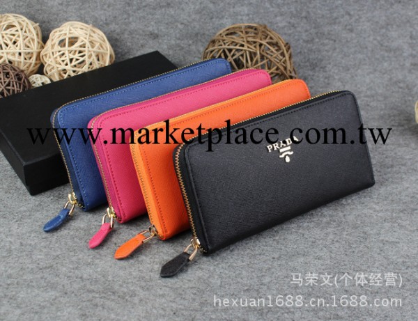 pu拉達 錢包 男女通用手拿包 1M0506 十字紋 櫻花粉 多色工廠,批發,進口,代購