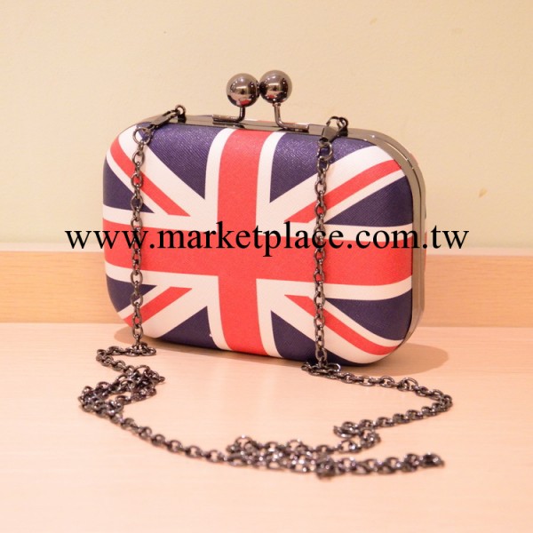 1029女包一件代發免費加盟韓版時尚潮酷風米字旗手拿海蚌夾子小包工廠,批發,進口,代購