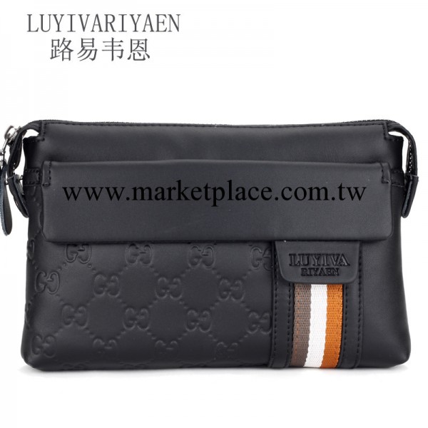 包郵品牌 路易韋恩 2013男士二層牛皮手拿包 時尚韓版 正品手包工廠,批發,進口,代購