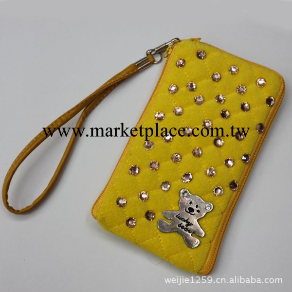 【廠傢直銷】點鉆鐵扣熊手機包/韓版時尚創意女士手拿單拉手機包工廠,批發,進口,代購