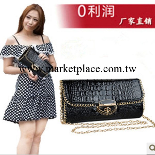 小款鱷魚紋手拿包女晚宴包公文鏈條單肩包復古手包2013新款女包包工廠,批發,進口,代購