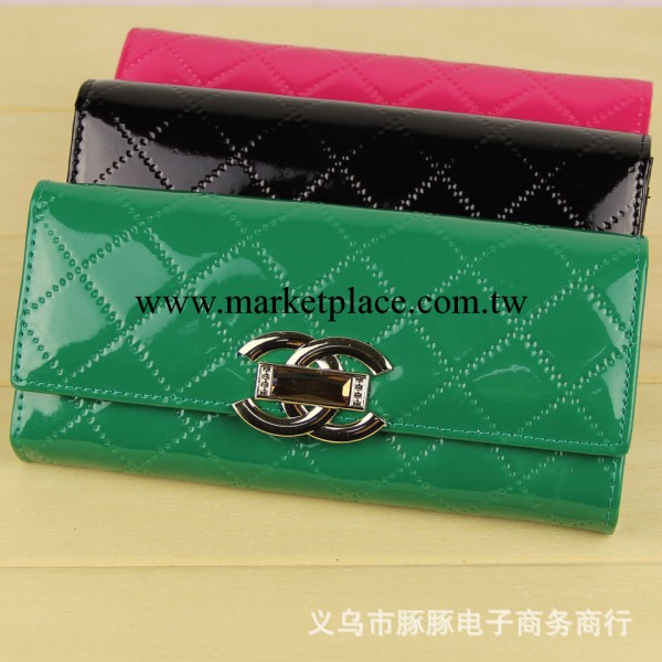 2013款女士手拿包三折包 亮皮女包 鏈條小挎包工廠,批發,進口,代購