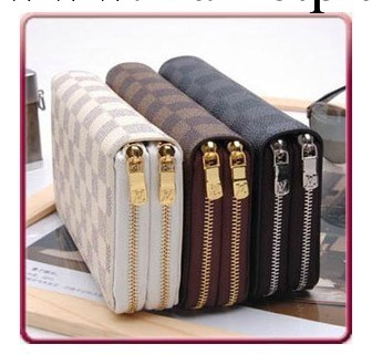 2013新款式中長款老花黑格雙拉鏈錢包 通用錢包 N62732 3色手拿包工廠,批發,進口,代購