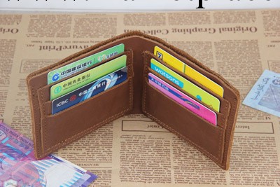 瘋馬皮全手工短款錢包工廠,批發,進口,代購