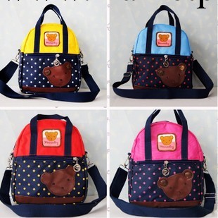 韓版波點小熊兒童手提包單肩包 幼兒寶寶小學生男女斜挎包手拎包工廠,批發,進口,代購