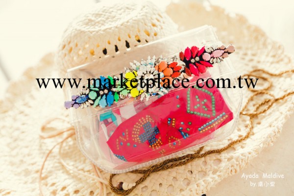 特！現貨 全球斷貨限量 彩虹色寶石透明PVC手包 單肩包工廠,批發,進口,代購