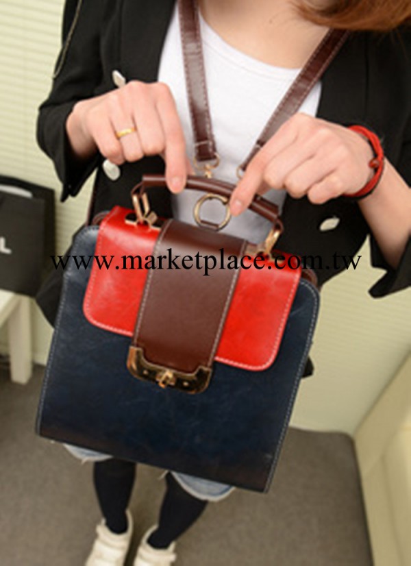 2013女新款潮歐美復古撞色包手提斜挎包雙肩包小包工廠,批發,進口,代購