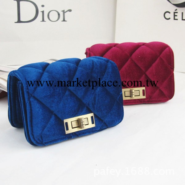 2013秋冬新款 大牌風 絲絨天鵝絨格菱百搭小包手拿包單肩包斜挎包工廠,批發,進口,代購