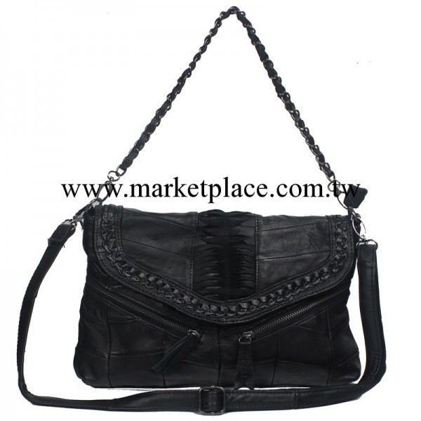 2013 春季新款 歐美朋克風單肩斜跨手提多用百搭編織羊皮女包批發工廠,批發,進口,代購