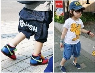 Q寶童裝 廠傢直銷 童裝批發 韓版時尚兜兜男女童五分塌塌馬褲工廠,批發,進口,代購