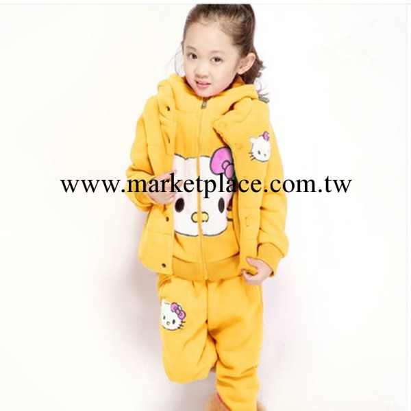 品牌童裝貓咪女童秋裝新款運動套裝兒童衣服寶寶加厚衛衣三件套潮工廠,批發,進口,代購