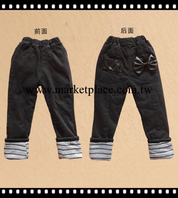 9060童褲純棉加厚加棉夾棉拼皮中大童冬款童牛仔雙層棉褲童裝冬工廠,批發,進口,代購