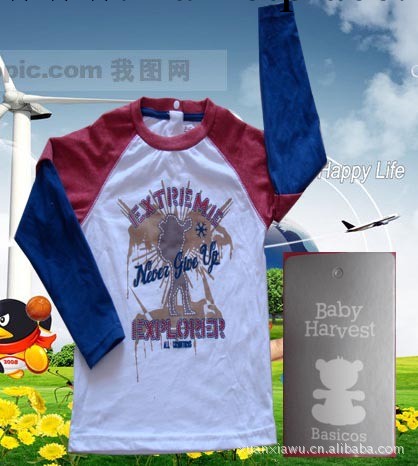 外貿原單長袖T恤/2012年春季新款/純棉長袖/童裝/Baby  HARVEST批發・進口・工廠・代買・代購