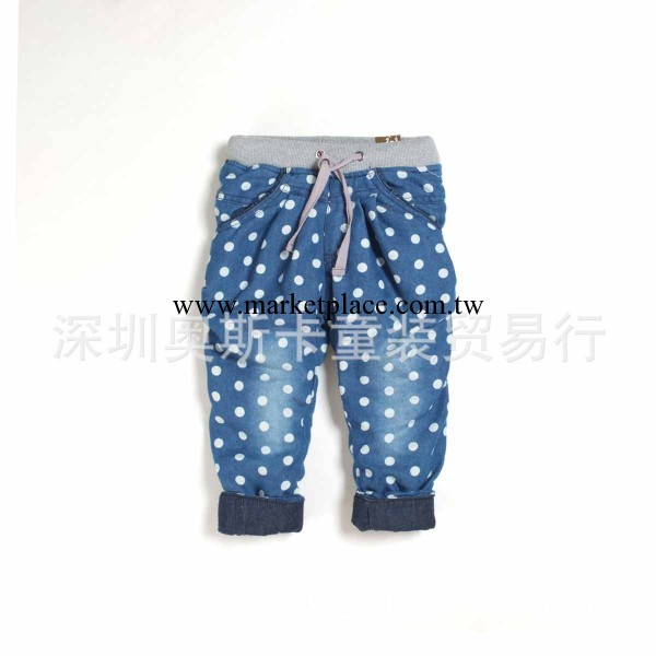 〖外貿童裝批發〗歐美品牌 原單 女童波點印加厚款 夾棉牛仔長褲工廠,批發,進口,代購