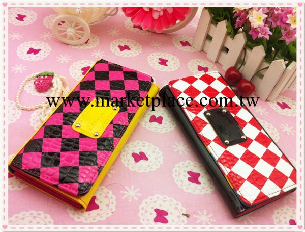 爆款低價供應女式錢包 韓版方格亮皮錢包 女式長款錢包手拿包熱賣工廠,批發,進口,代購