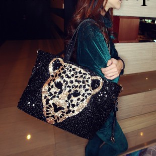 廠傢批發新款特價亮片豹子頭復古包單肩手提包女包#Z-豹子頭亮片工廠,批發,進口,代購