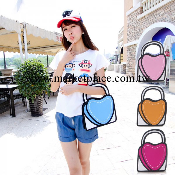 批發臺灣二次元漫畫包2D立體包3D女包可愛女生桃心小手提包零錢包工廠,批發,進口,代購