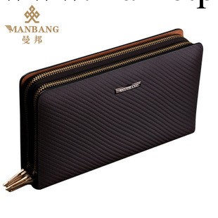 2013新款曼邦男士手包進口編織紋牛皮手拿包 2013時尚品質手抓包工廠,批發,進口,代購