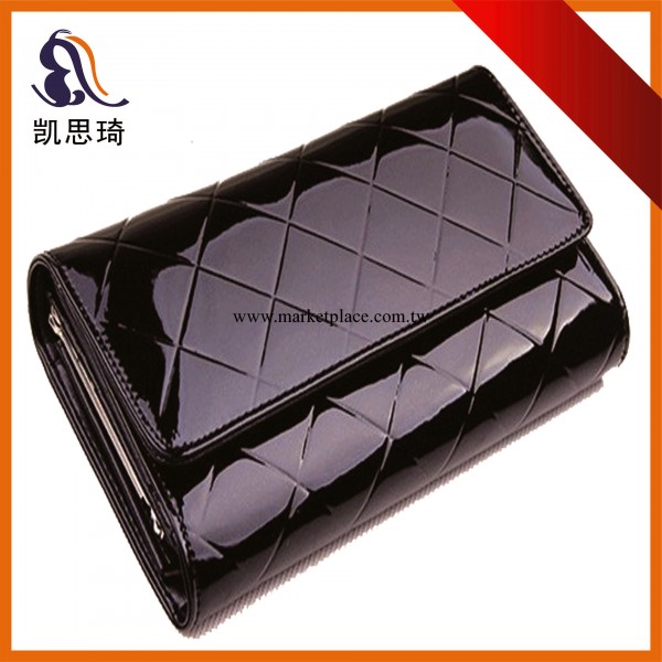 新款時尚橫款簡約漆皮菱格女士錢包女長款韓版手拿包新款錢夾工廠,批發,進口,代購