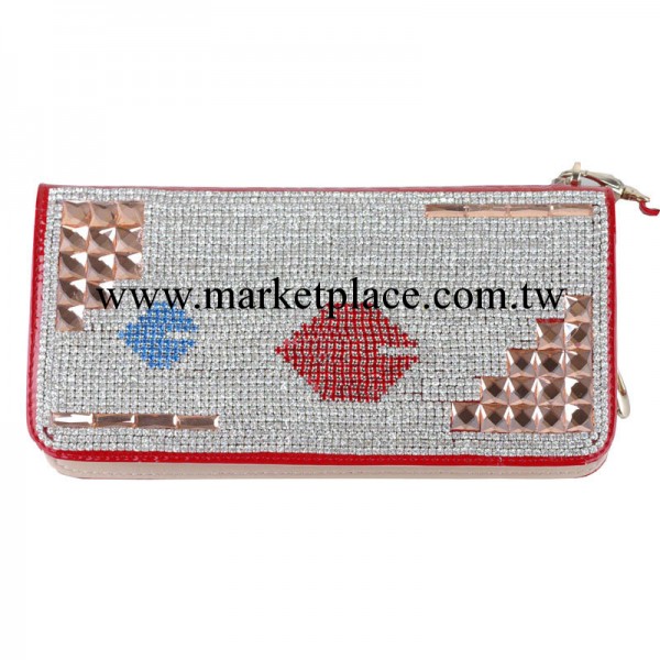 2014，火爆高檔pu新款女士鑲鉆錢包，手拿包 廠傢直銷工廠,批發,進口,代購