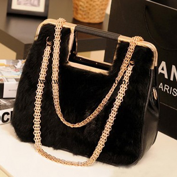 2013新款女包秋冬兔毛毛包鏈條包手提單肩斜跨包包工廠,批發,進口,代購
