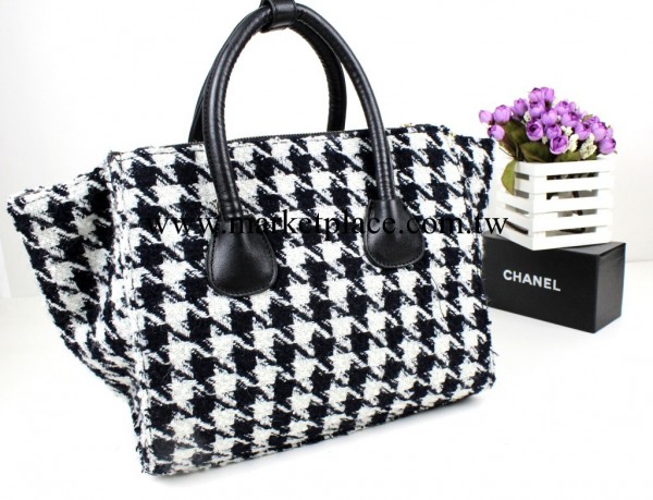 Miss Suki 歐美明星女包千鳥格粗呢子包手提單肩斜跨包多隔層大包工廠,批發,進口,代購