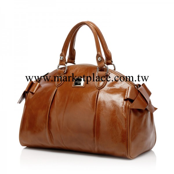 批發專櫃品牌女包 正品油蠟皮頭層牛皮蝴蝶結真皮手提大包OL包包工廠,批發,進口,代購