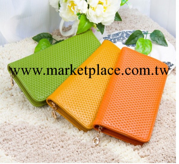 淘寶2012韓版新款 頭層牛皮女士錢包 拉鏈包手拿包糖果色真皮錢夾工廠,批發,進口,代購