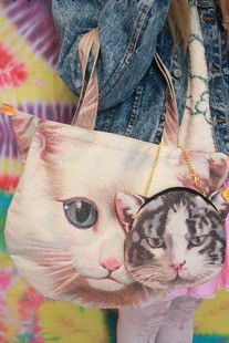 日本原宿zipper街拍軟妹超萌貓包 貓咪單肩包手提包兩件套工廠,批發,進口,代購