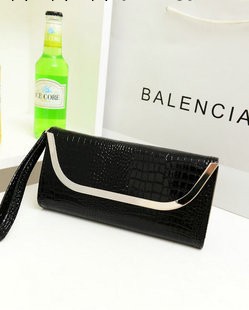 2013新款韓女式鱷魚紋長款手拿包手包大錢包漆皮女士皮夾工廠,批發,進口,代購