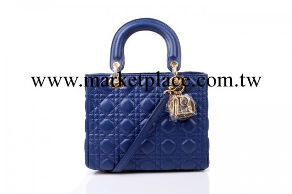 lady戴妃包寶藍色羊皮漆皮單肩斜挎手提包五格女包工廠,批發,進口,代購