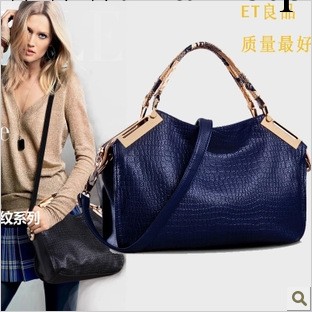 秋冬新款女包潮 2013歐美大牌鱷魚紋女包 復古手提單肩斜跨包工廠,批發,進口,代購