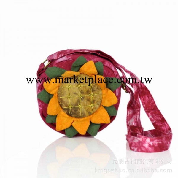 民族風圓款向日葵斜挎包單肩包 民族蠟染特色休閒佈包批發 大號工廠,批發,進口,代購