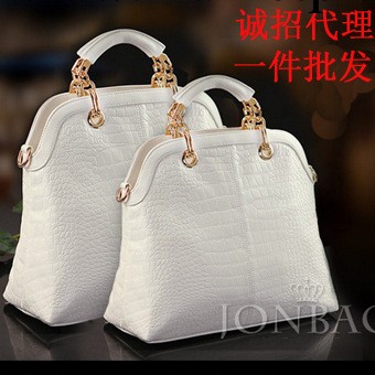 鱷魚紋包包2013春季新款尊貴氣質高檔優雅時尚手提包白色包黑色包工廠,批發,進口,代購