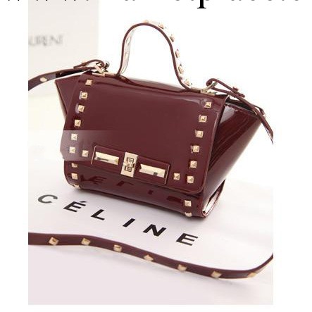 2013新款潮女包鉚釘包復古包單肩包漆皮手提斜挎包小包包工廠,批發,進口,代購