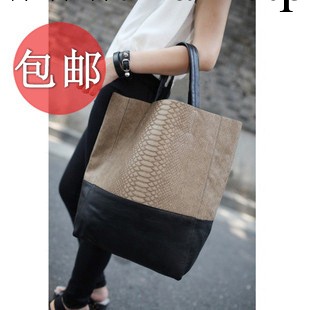 韓版2013新款鱷魚紋拼接蟒蛇紋復古包歐美風單肩斜挎包大包包女包工廠,批發,進口,代購