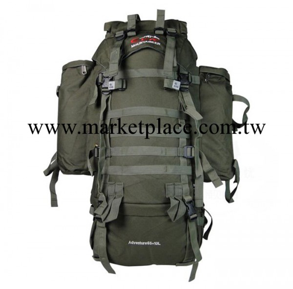 正品eye登高者 專業戶外登山包65L+10 軍綠色多功能雙肩包/背包工廠,批發,進口,代購