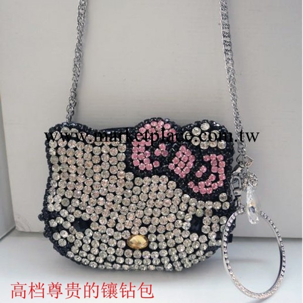 2013時尚休閒包 熊貓水鉆包heiiokitty包蝴蝶結包手工編織女包工廠,批發,進口,代購