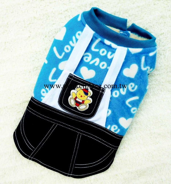 2013愛心卡通口袋保暖背帶裙 秋冬新寵物衣服 寵物用品廠傢直銷工廠,批發,進口,代購