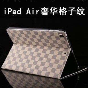 蘋果ipad5格子紋皮套 ipad air商務支架皮套 A料休眠皮套蘋果專用工廠,批發,進口,代購