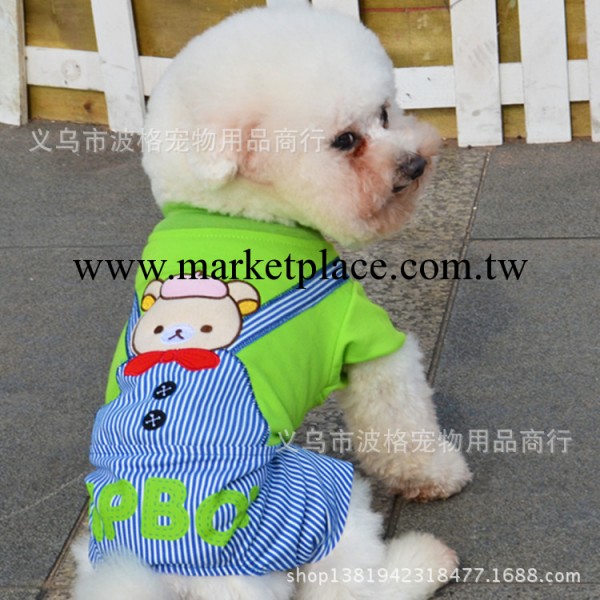 寵物衣服批發 四腳連身衫 春夏款狗狗衣服 草綠小熊 狗狗卡通衣服工廠,批發,進口,代購