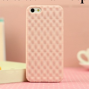 蘋果5手機殼 iphone5tpu保護套 清水軟套 凹凸紋 巧克力格子系列工廠,批發,進口,代購