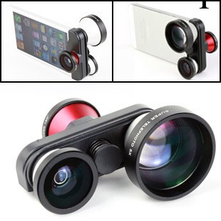 蘋果iphone5手機 5倍超級增距 魚眼 微距 前置魚眼四合一鏡頭配件工廠,批發,進口,代購