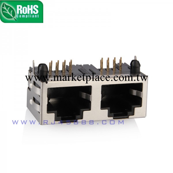 1x2 rj45連接器 10p8c 網絡接口母座 水晶頭插座 深圳 廣州 東莞工廠,批發,進口,代購