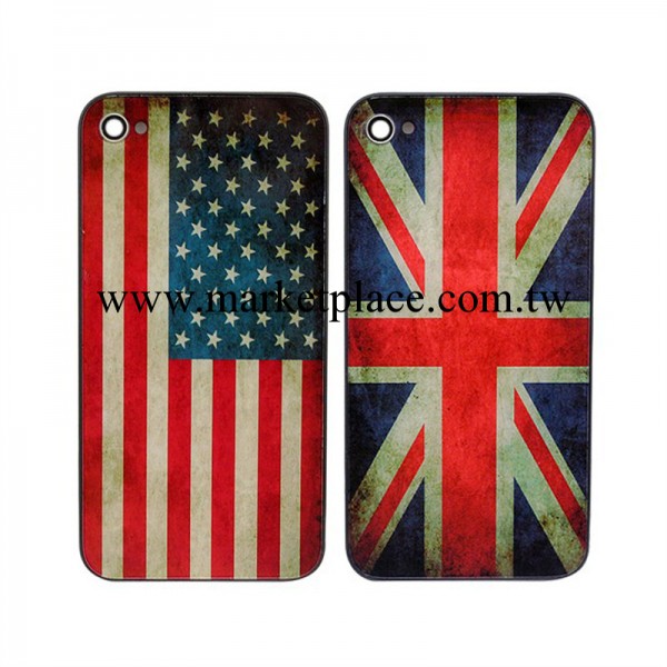 iphone4電池後蓋 iPhone4S電池蓋 蘋果4英國美國國旗復古國旗後殼工廠,批發,進口,代購